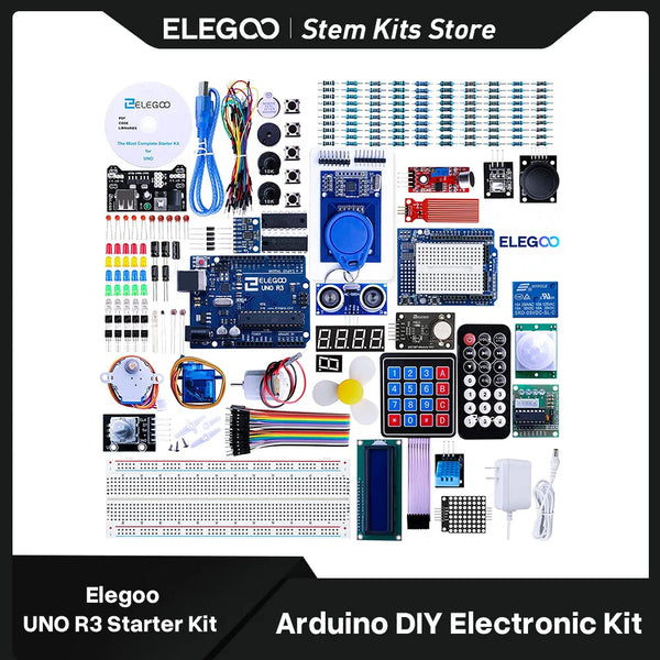 Proyecto ELEGOO UNO R3 Kit de inicio más completo con tutorial Compatible con Arduino IDE (63 artículos) Kit electrónico DIY